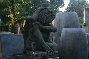 a unique statue in bali - stock photo