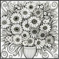 Flower Bouquet Coloring Pages photo