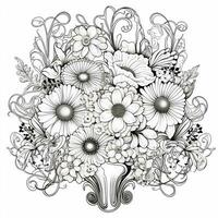 Flower Bouquet Coloring Pages photo