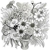 Flower Bouquet Coloring Pages photo