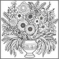 Flower Bouquet Coloring Pages photo