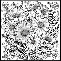 Flower Bouquet Coloring Pages photo