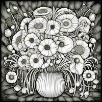 Flower Bouquet Coloring Pages photo