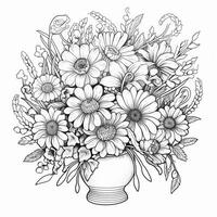 Flower Bouquet Coloring Pages photo