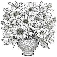 Flower Bouquet Coloring Pages photo