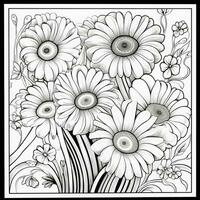 Flower Bouquet Coloring Pages photo