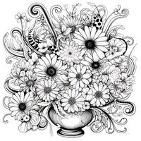 Flower Bouquet Coloring Pages photo