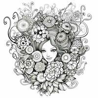 Flower Bouquet Coloring Pages photo