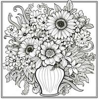 Flower Bouquet Coloring Pages photo