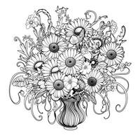 Flower Bouquet Coloring Pages photo