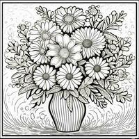 Flower Bouquet Coloring Pages photo