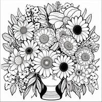 Flower Bouquet Coloring Pages photo