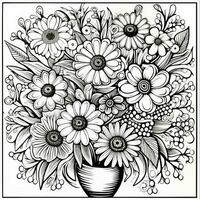 Flower Bouquet Coloring Pages photo