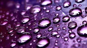 Generative AI, Lavender color. Texture of light violet purple gel with drops and waves on soft background. Liquid beauty product closeup photo