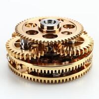 Vintage mechanism with gears and cogwheels. Generative AI photo