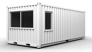Mobile office buildings or container site office for construction site. Shipping container. Portable house and office cabins, illustration photo