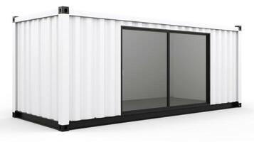 Mobile office buildings or container site office for construction site. Shipping container. Portable house and office cabins, illustration photo