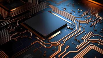 Close-up of circuit board. Electronic computer hardware technology. Motherboard digital chip. blurred concept, illustration photo