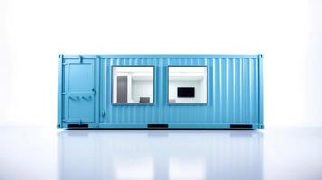 Mobile office buildings or container site office for construction site. Shipping container. Portable house and office cabins, illustration photo