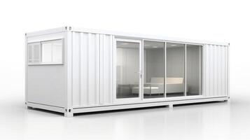 Mobile office buildings or container site office for construction site. Shipping container. Portable house and office cabins, illustration photo