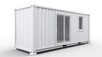 Mobile office buildings or container site office for construction site. Shipping container. Portable house and office cabins, illustration photo