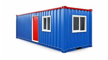 Mobile office buildings or container site office for construction site. Shipping container. Portable house and office cabins, illustration photo