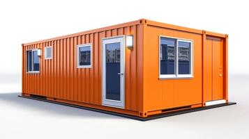 Mobile office buildings or container site office for construction site. Shipping container. Portable house and office cabins, illustration photo