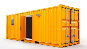 Mobile office buildings or container site office for construction site. Shipping container. Portable house and office cabins,Generative AI illustration photo