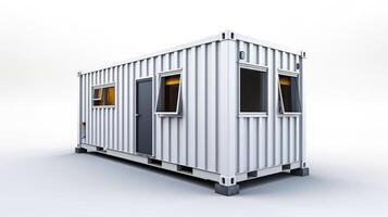 Mobile office buildings or container site office for construction site. Shipping container. Portable house and office cabins, illustration photo