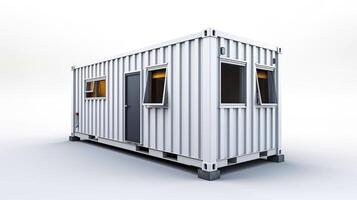 Mobile office buildings or container site office for construction site. Shipping container. Portable house and office cabins,Generative AI illustration photo