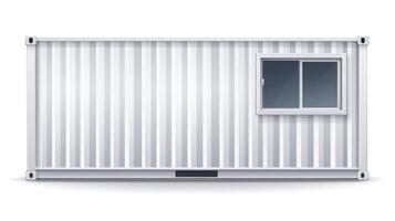 Mobile office buildings or container site office for construction site. Shipping container. Portable house and office cabins, illustration photo
