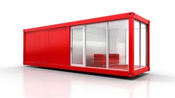 Mobile office buildings or container site office for construction site. Shipping container. Portable house and office cabins, illustration photo