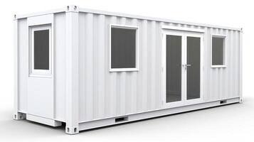 Mobile office buildings or container site office for construction site. Shipping container. Portable house and office cabins, illustration photo