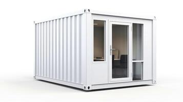 Mobile office buildings or container site office for construction site. Shipping container. Portable house and office cabins, illustration photo