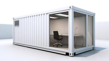 Mobile office buildings or container site office for construction site. Shipping container. Portable house and office cabins, illustration photo