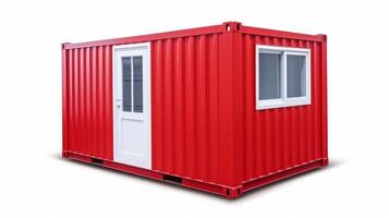 Mobile office buildings or container site office for construction site. Shipping container. Portable house and office cabins, illustration photo