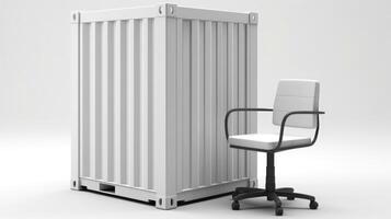 Mobile office buildings or container site office for construction site. Shipping container. Portable house and office cabins, illustration photo