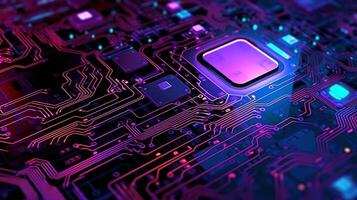 Close-up of circuit board. Electronic computer hardware technology. Motherboard digital chip. blurred concept, illustration photo