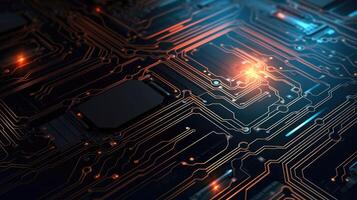 Close-up of circuit board. Electronic computer hardware technology. Motherboard digital chip. blurred concept, illustration photo