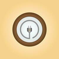 3d electric power charge charging energy on off push icon. Lightning symbol for website, mobile app, UI UX. vector