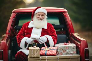 Driver santa with gifts photo