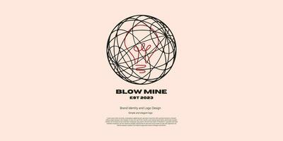 blow mine logo design for graphic designer and web developer vector