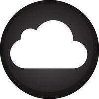 Cloud icon, white cloud button vector illustration