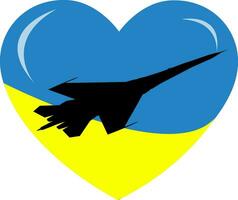 Heart shape and Ukrainian flag background vector