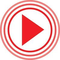 Live video streaming, play button shape vector