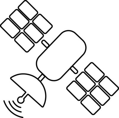 Satellite icon over white background. Broadcasting pictogram vector illustration