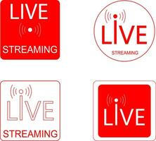 Live video streaming vector icons collection