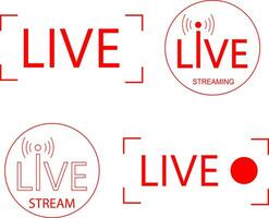 Live video streaming vector icons collection