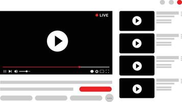 Live video streaming, broadcasting vector illustration