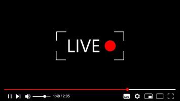 Live video streaming player shape, broadcasting vector illustration